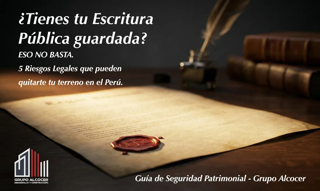 Escritura pública con sello de lacre y el texto «¿Tienes tu escritura pública guardada? Eso no basta»